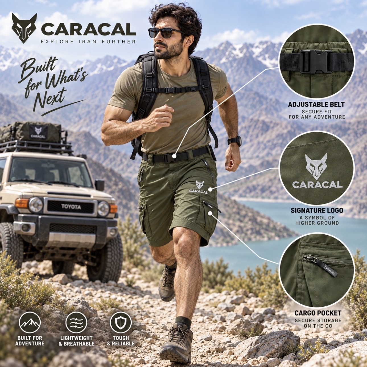 شلوارک کاراکال مدل CA_3032A سبز